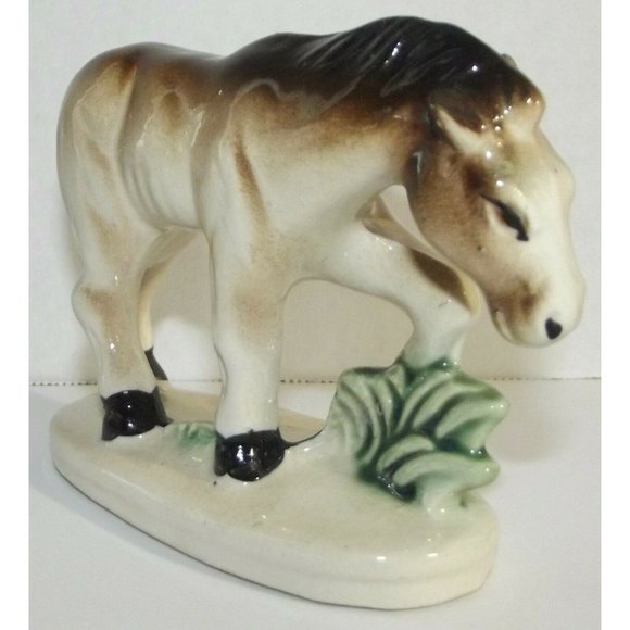 Vintage Horse Ceramic Figurine Made in Japan Small 3.5" brown standing statue - Picture 5 of 10